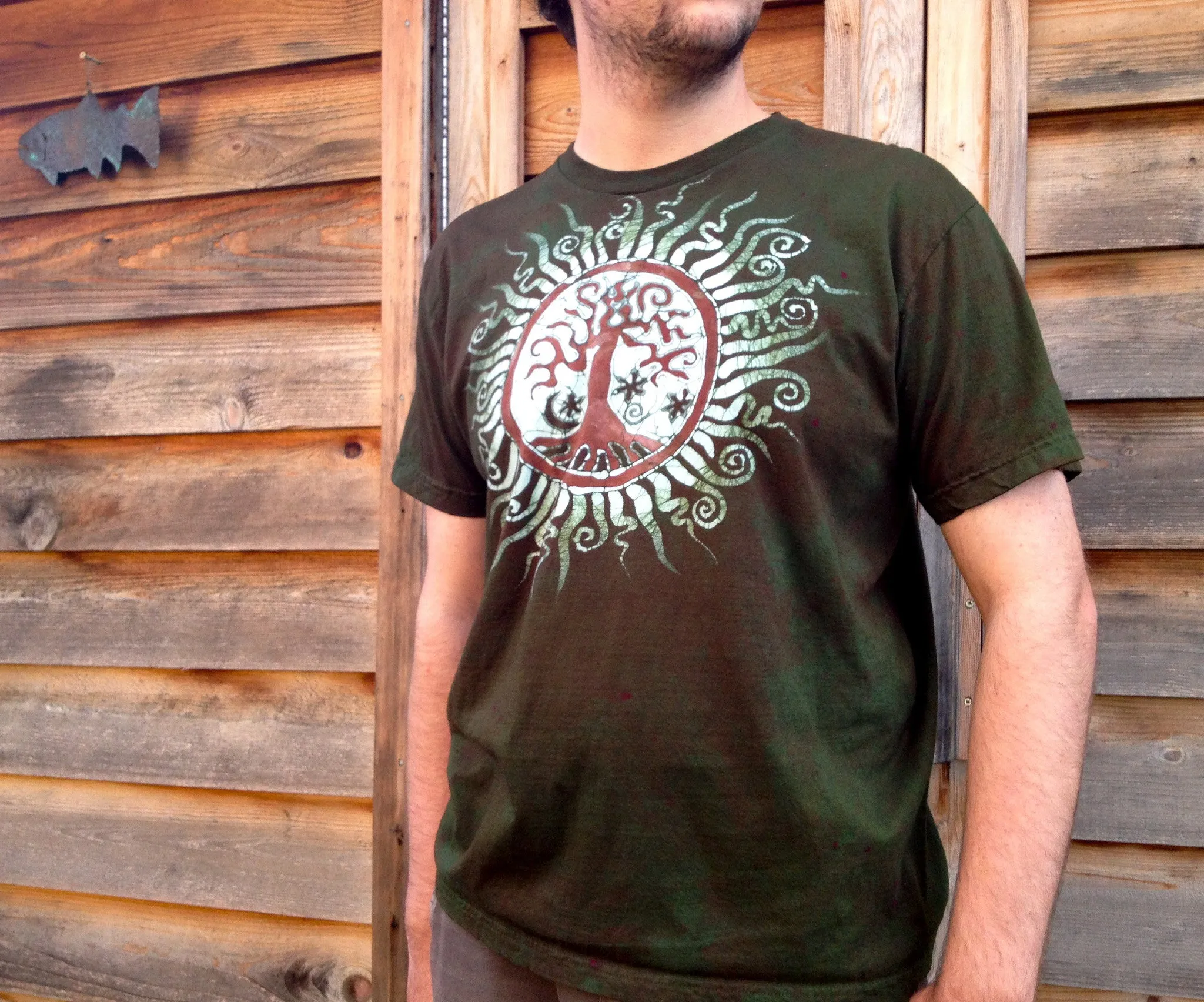 Tree of Life Organic Cotton T-shirt - Custom Made Batik