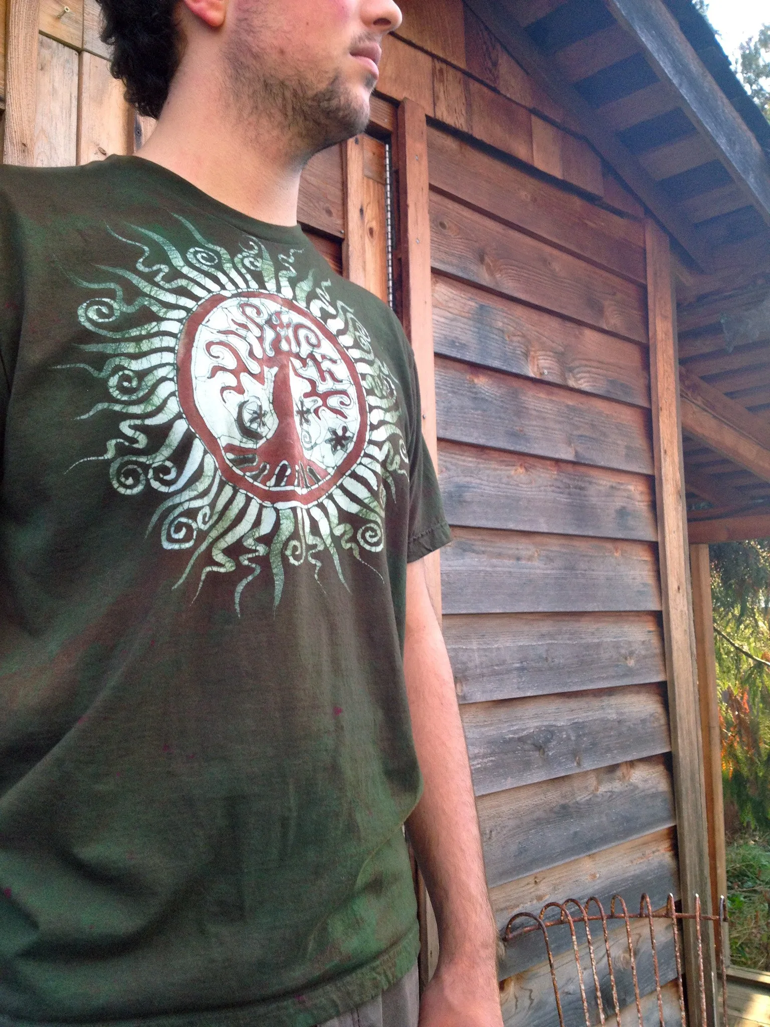 Tree of Life Organic Cotton T-shirt - Custom Made Batik