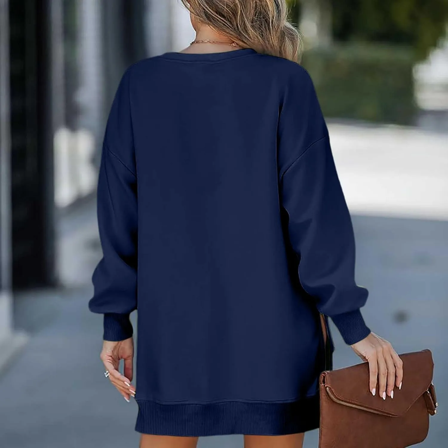 uhnmki Chic Me Womens Long Sleeve Zipper Slit Sweatshirt Casual Pullover Zipper Hoodies Womens Side Zipper Sweatshirts