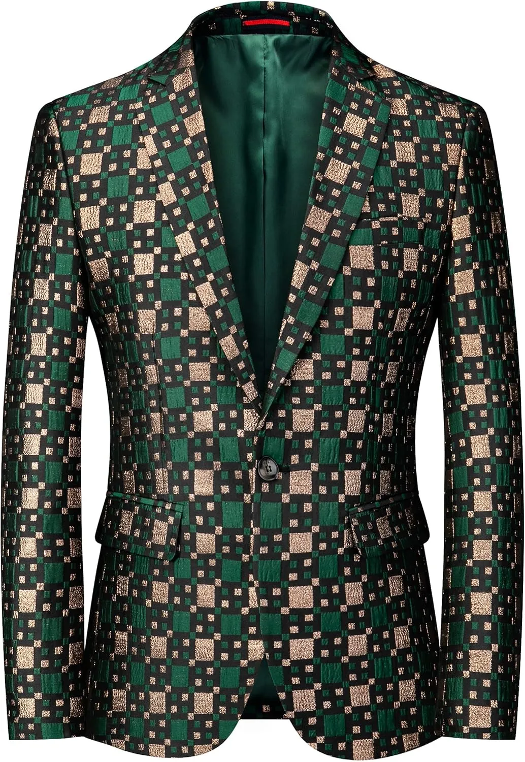 UNINUKOO Mens Blazer Jacket Plaid Slim Fit Casual Party Prom Ligthweight Sport Coat Suit Separates