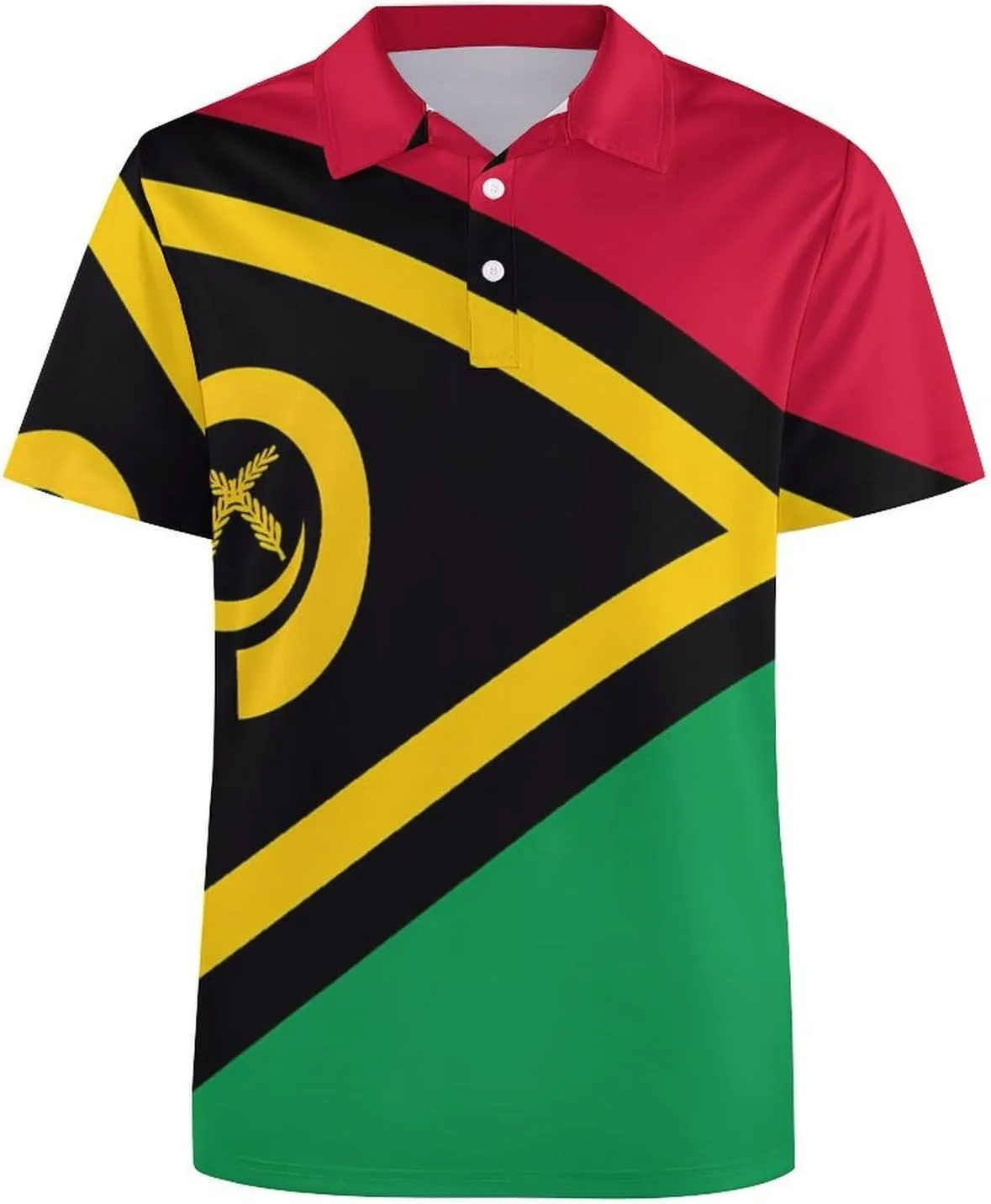 Vanuatu Flag Mens Polo Shirts Quick Dry Short Sleeve T-shirts Slim Tennis Collared Tees Tops