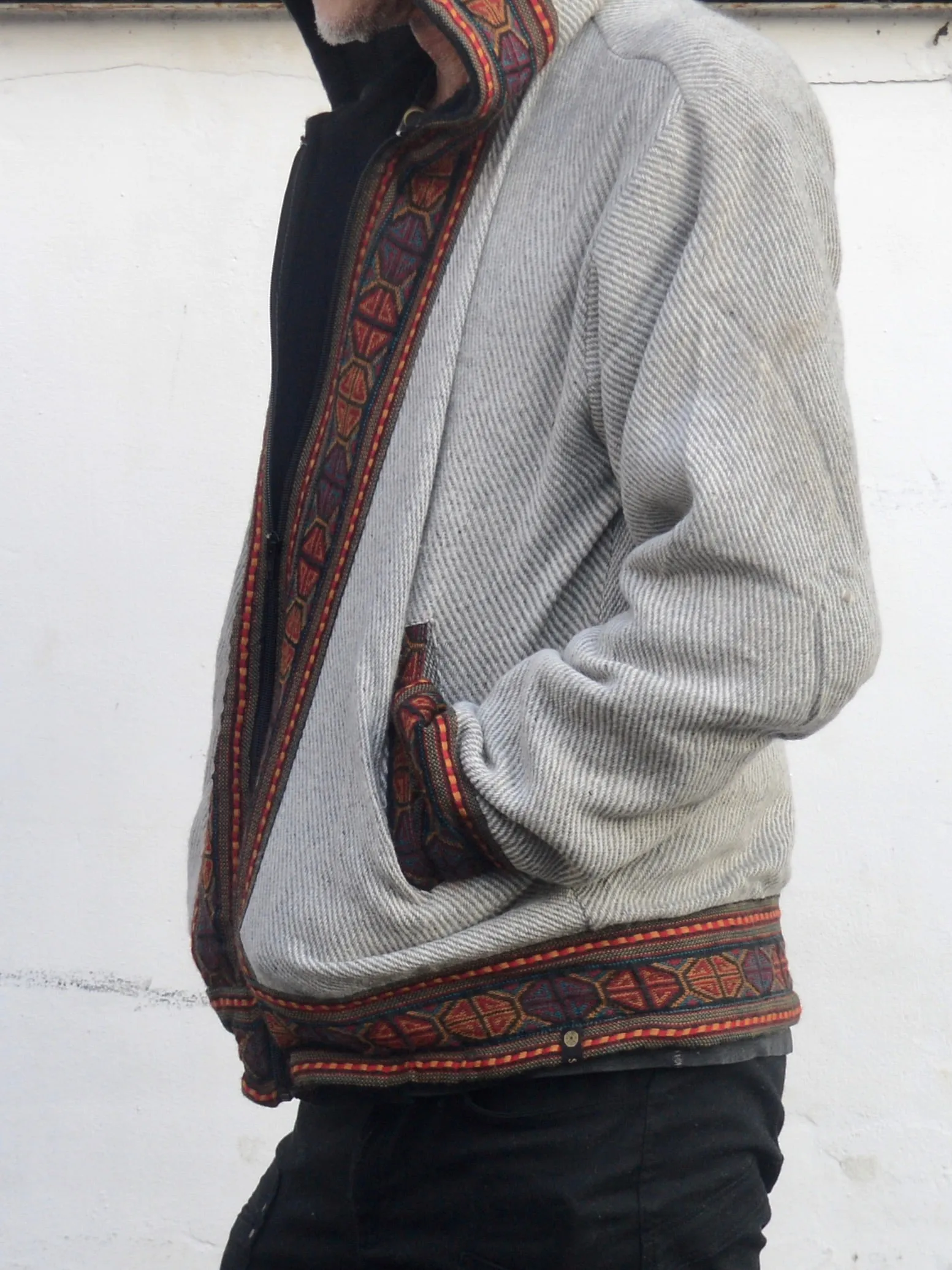 Warm natural winter tribal jacket