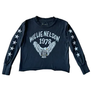 Willie Nelson Eagle Long Sleeve Tee - Vintage Black