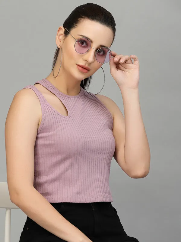Women Lavender Odour Free Cut Out Tank Top