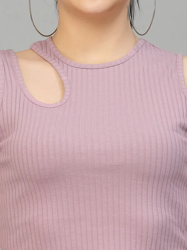 Women Lavender Odour Free Cut Out Tank Top