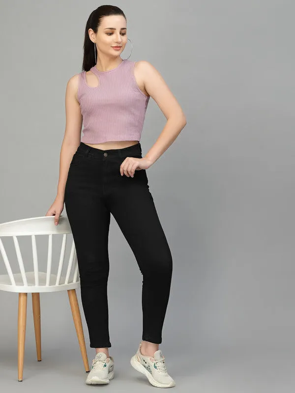 Women Lavender Odour Free Cut Out Tank Top
