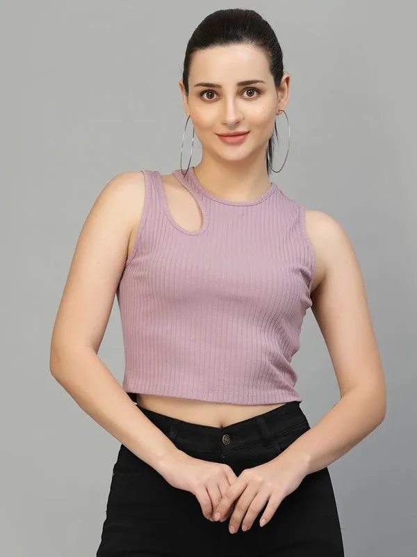 Women Lavender Odour Free Cut Out Tank Top
