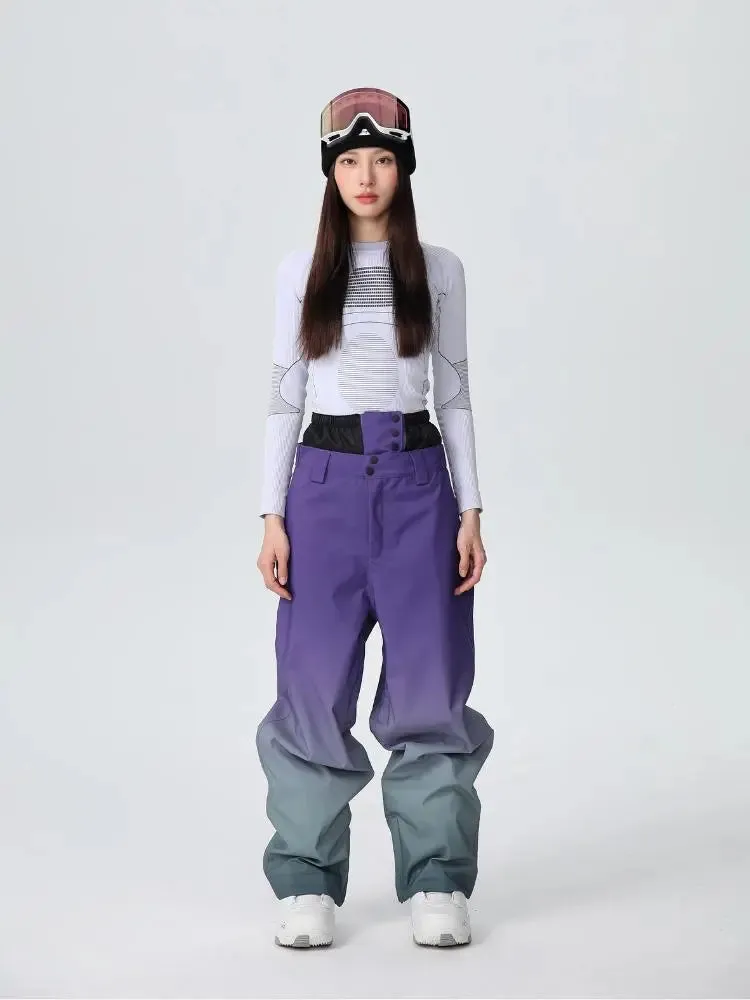 Women Unique 3L Gradient Snowsuits Durable Ski Jacket and Pants