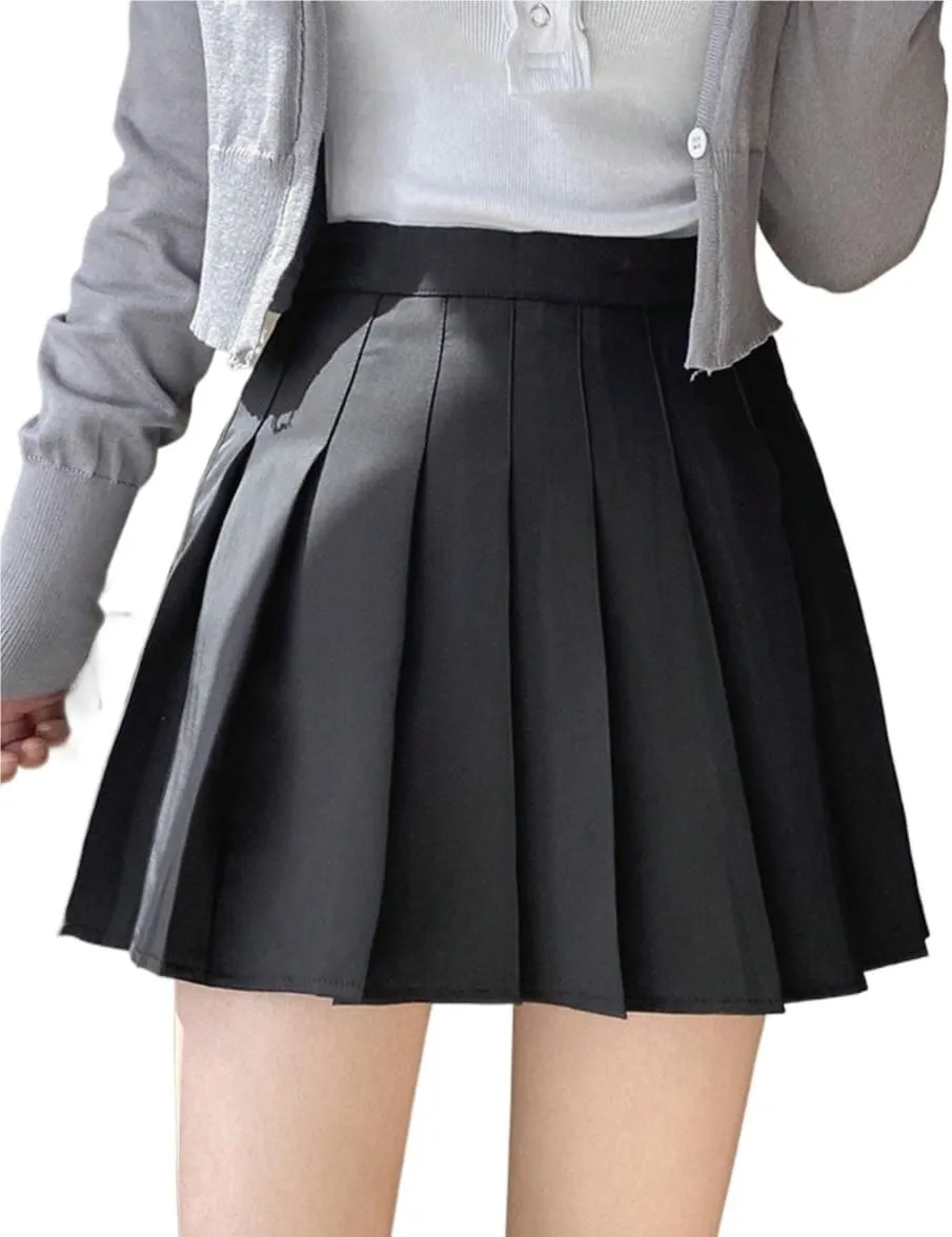 Women's Basic Casual Loose Solid Color Pleated Midi Skirt Women Summer Natural Casual Skirts