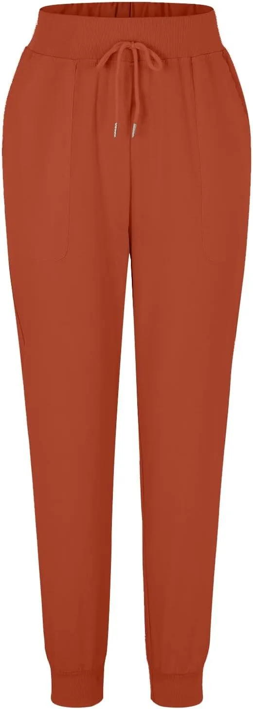 Womens Fashion Linen Pants Casual Straight Summer Drawstring Loose Lightweight Trousers with Pockets