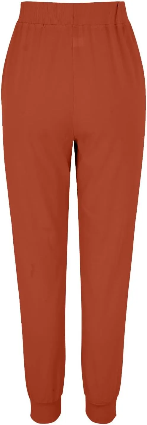 Womens Fashion Linen Pants Casual Straight Summer Drawstring Loose Lightweight Trousers with Pockets