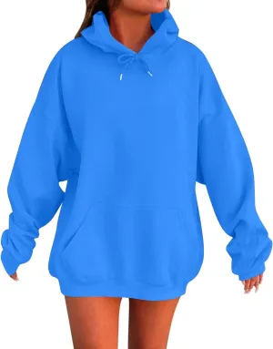 Womens Oversized Sweatshirts Hoodies With Pocket Long Sleeve Sweaters Fall Outfits with Pockets 2024 Trendy