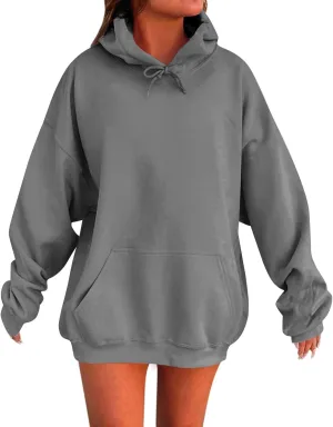 Womens Oversized Sweatshirts Hoodies With Pocket Long Sleeve Sweaters Fall Outfits with Pockets 2024 Trendy