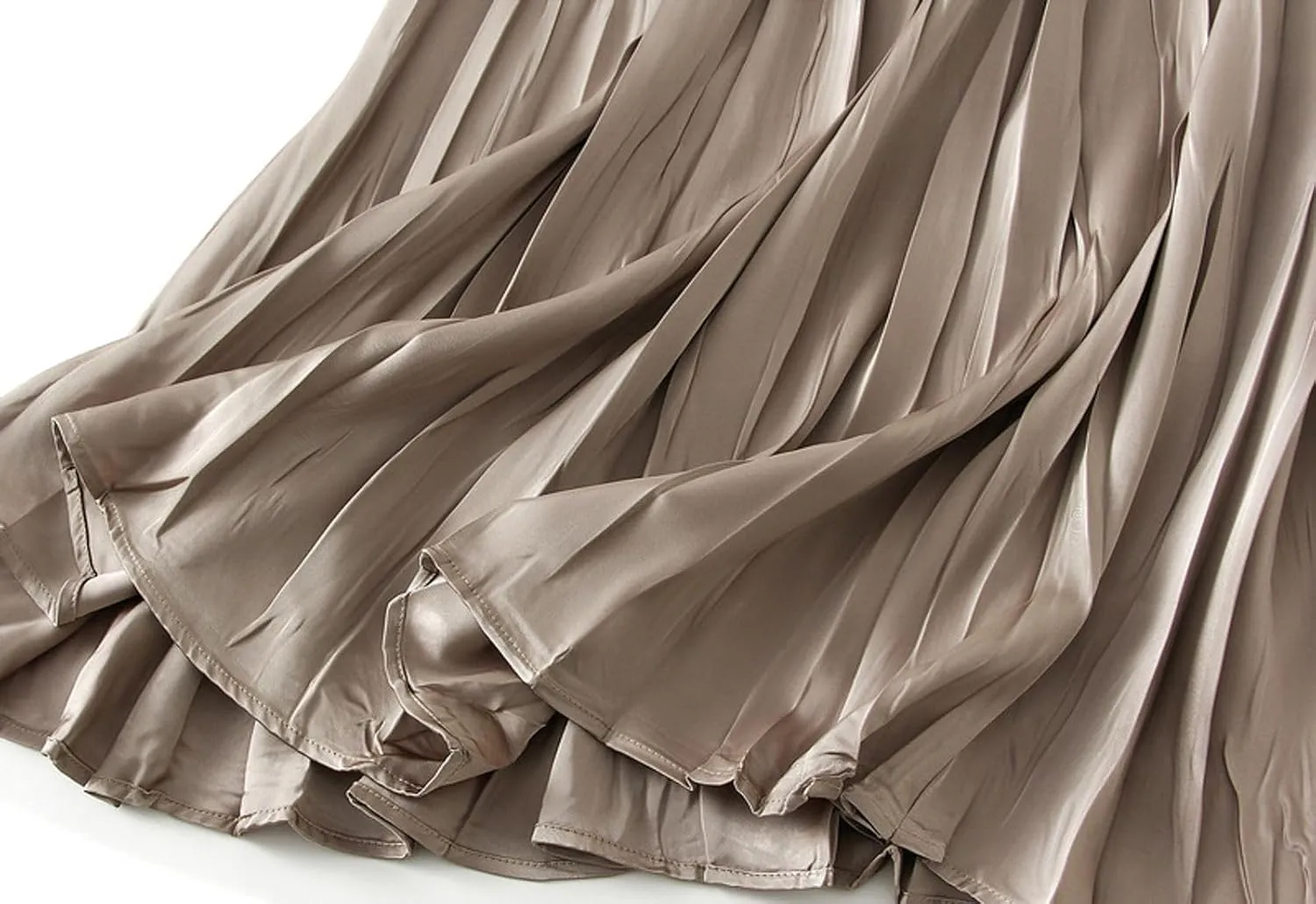 Women's Pleated Skirt Elegant A-Line High Waist Crinkled Midi Skirts Casual Summer Outfits