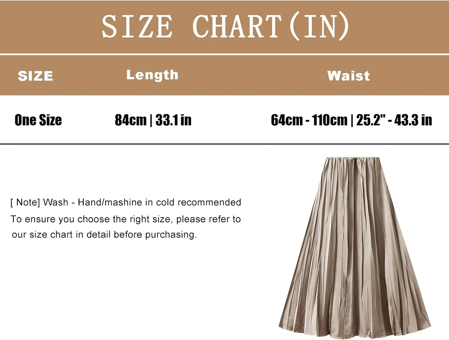 Women's Pleated Skirt Elegant A-Line High Waist Crinkled Midi Skirts Casual Summer Outfits