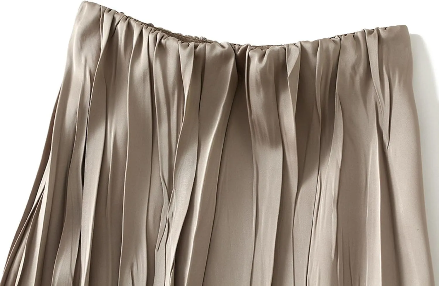 Women's Pleated Skirt Elegant A-Line High Waist Crinkled Midi Skirts Casual Summer Outfits