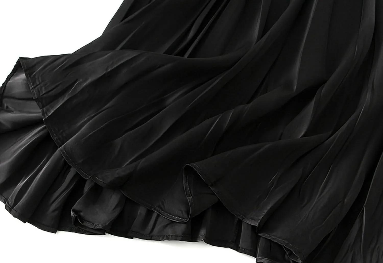 Women's Pleated Skirt Elegant A-Line High Waist Crinkled Midi Skirts Casual Summer Outfits
