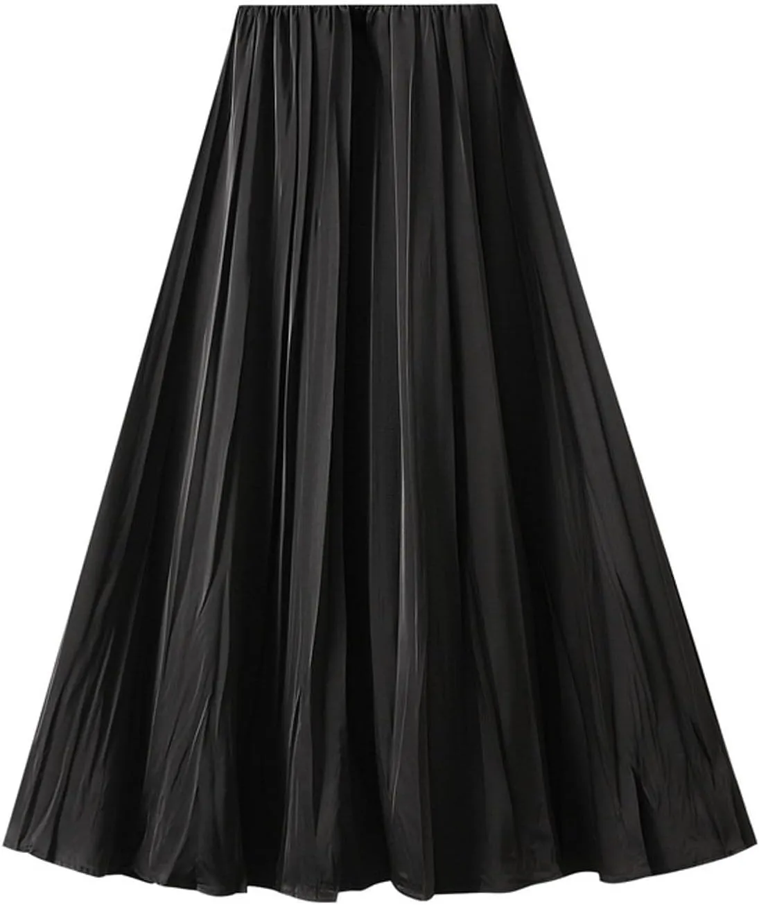 Women's Pleated Skirt Elegant A-Line High Waist Crinkled Midi Skirts Casual Summer Outfits