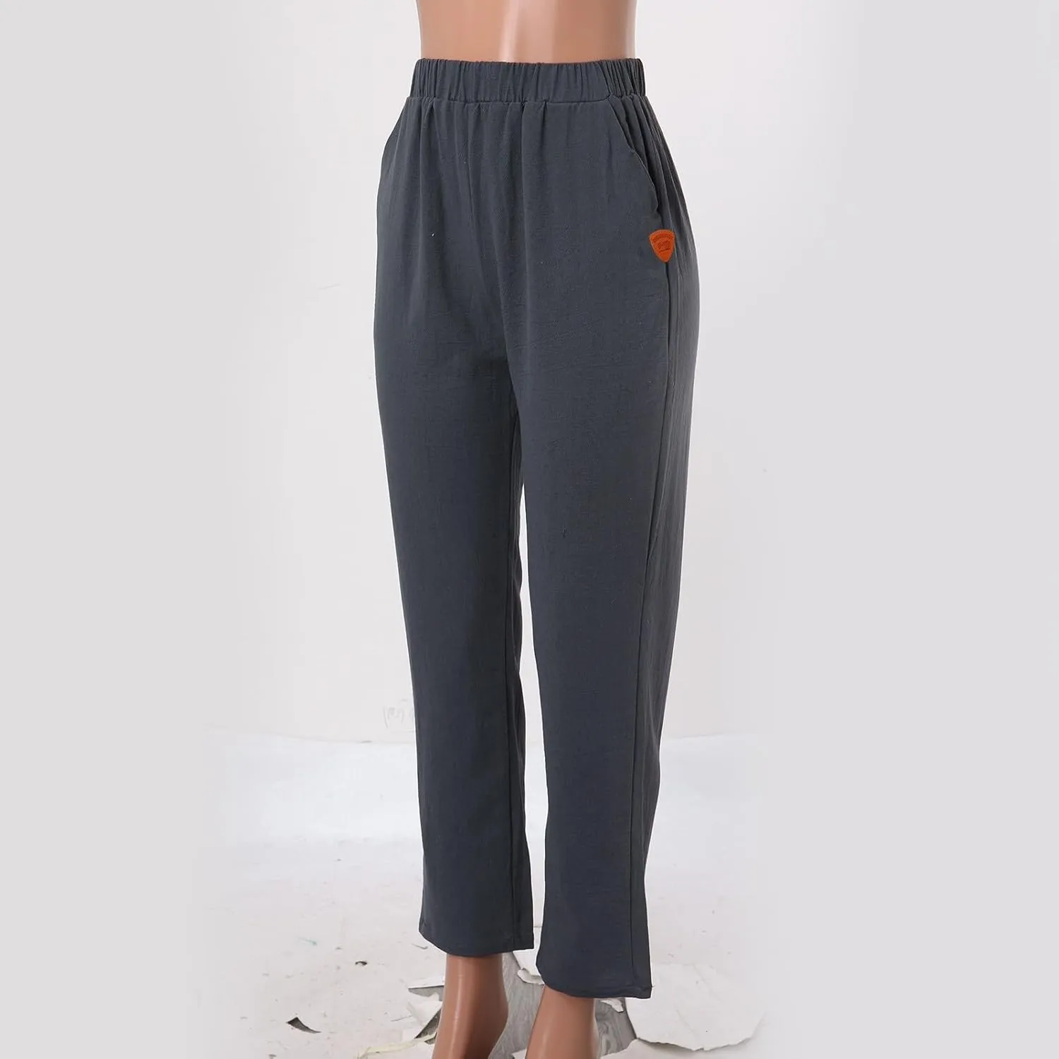 Womens Wide Leg Cotton Linen Pants Summer Casual High Waist Lightweight Lounge Slacks Oversized Beach Baggy Trousers
