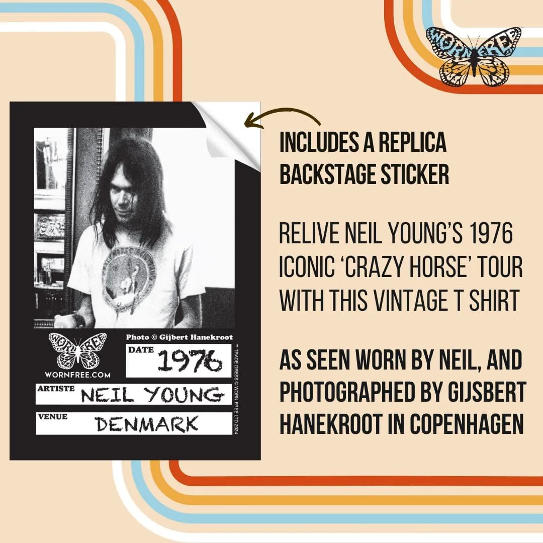 Worn Free Neil Young Vintage T Shirts - Remake 1976 Tour - Organic Cotton