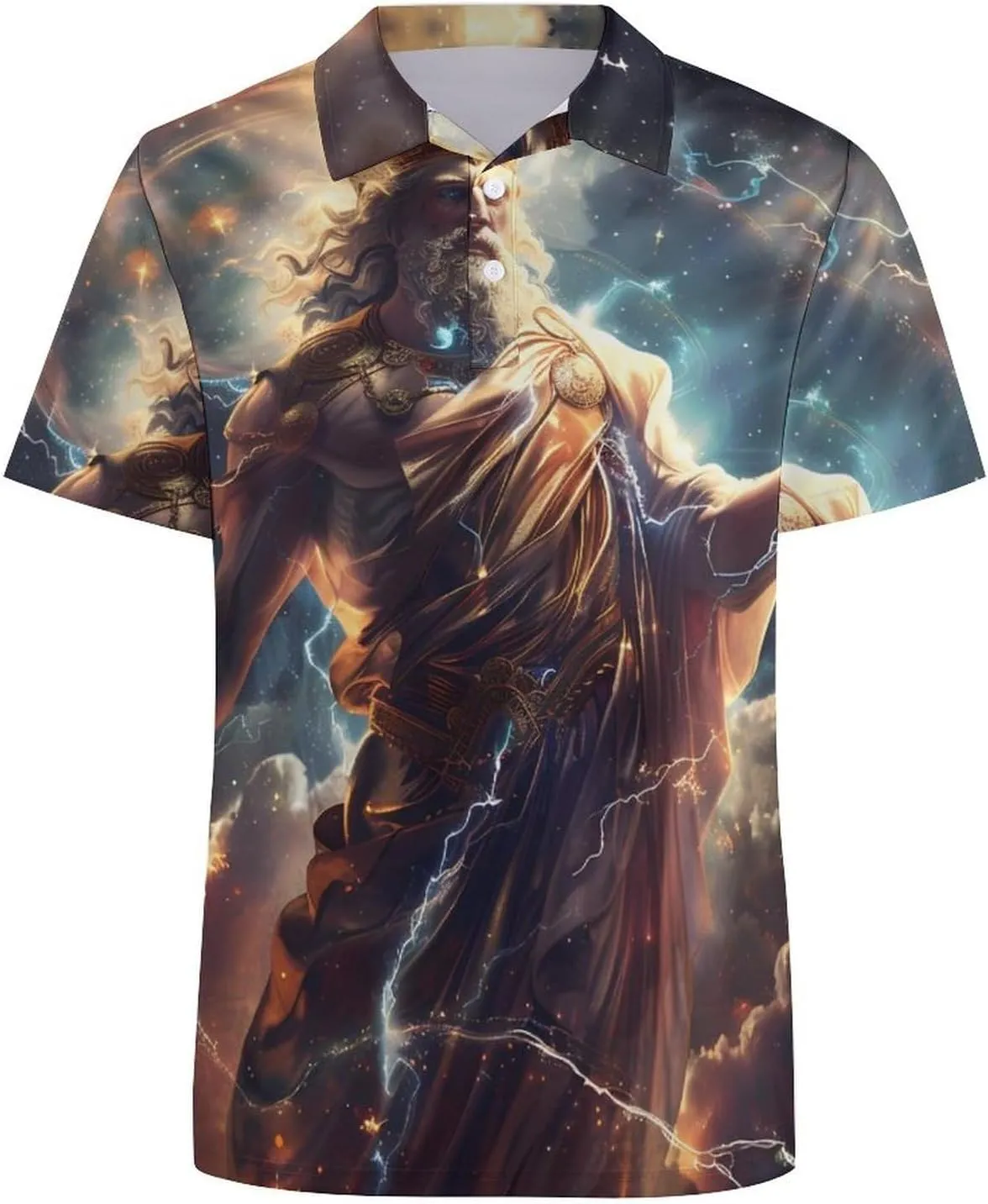 Zeus God Greek Mythology Mens Polo Shirts Quick Dry Short Sleeve T-shirts Slim Tennis Collared Tees Tops