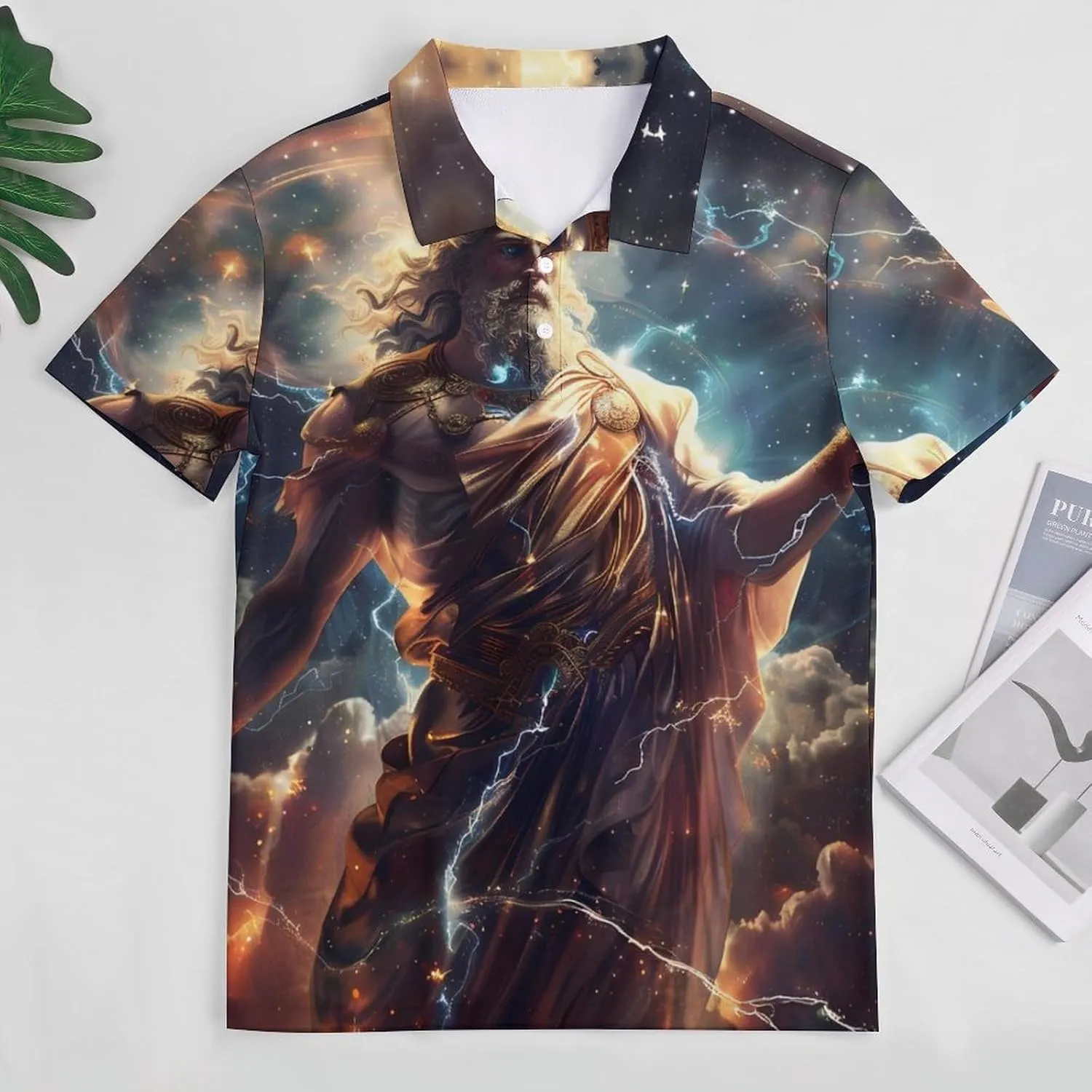 Zeus God Greek Mythology Mens Polo Shirts Quick Dry Short Sleeve T-shirts Slim Tennis Collared Tees Tops