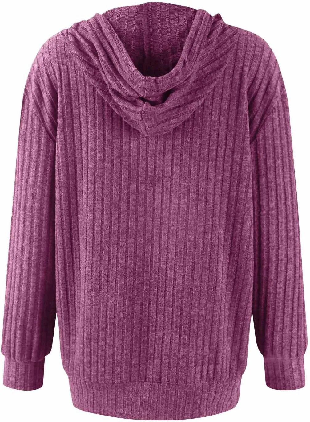 Zip Up Hoodie Women Knitted Lightweight Sweaters Workout Oversized Sweatshirt Open Front Cardigan with Pockets